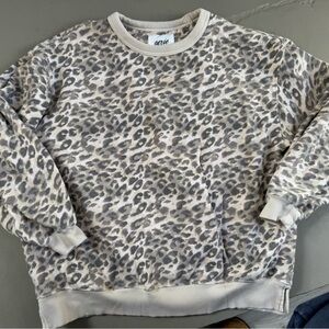 Aerie leopard print oversized sweatshirt size small